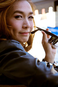 Close-up portrait of mature woman