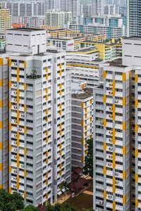 Full frame shot of modern buildings in city