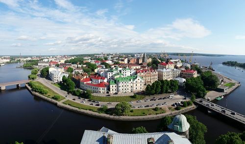 High angle shot of townscape