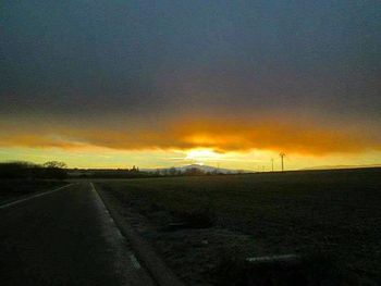 Country road at sunset