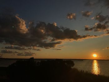 Scenic view of sea against sky at sunset