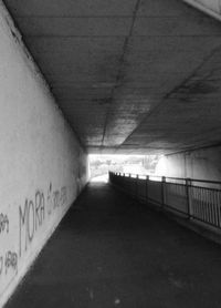 View of empty subway tunnel