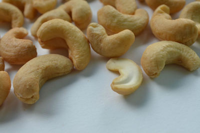 Close-up of cashews on table