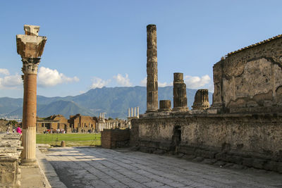 Ruins of temple against sky