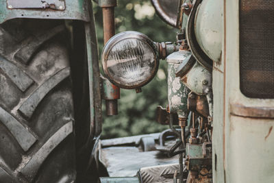 Close-up of old train