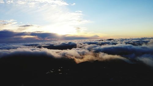 Scenic view of cloudscape against sky during sunset