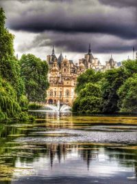 Reflection of buildings in river