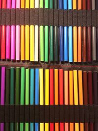 Full frame shot of colorful multi colored pencils