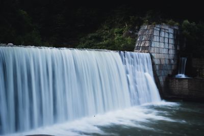 Scenic view of waterfall