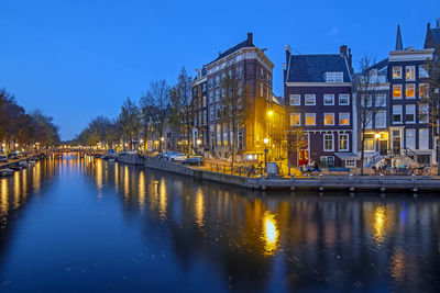 Beautiful sunset at the keizersgracht in amsterdam the netherlands