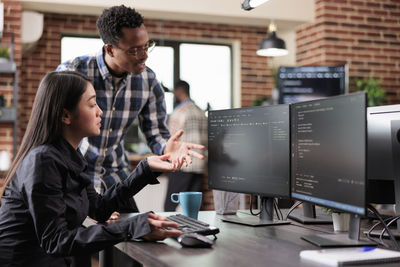 Business colleagues working at office