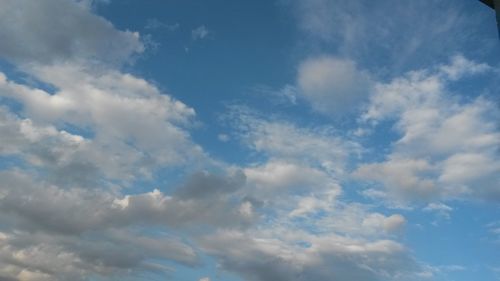 Low angle view of clouds in sky