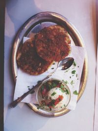 Close-up of food served in plate