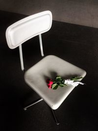 High angle view of flower on table