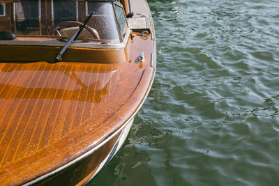 High angle view of boat in sea