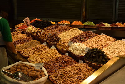 Various fruits for sale at market stall