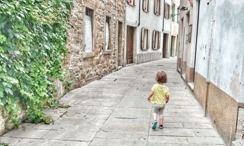 Child walking outdoors