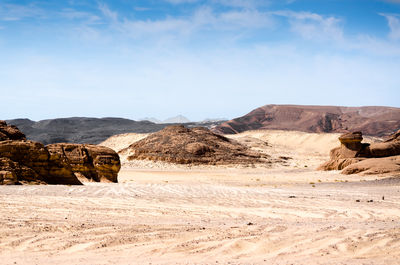 Scenic view of desert against sky