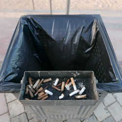 Close-up of cigarette butts