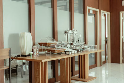 Empty chairs and table at home