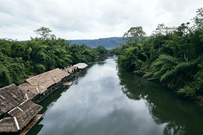 Panoramic view of river amidst trees against sky