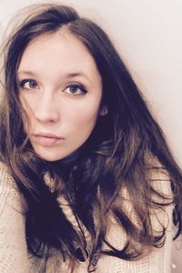 Close-up portrait of beautiful young woman