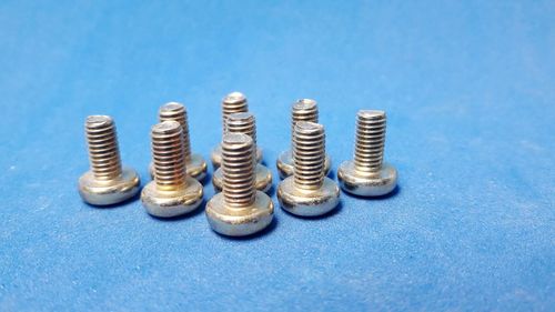 Close-up of coins on table
