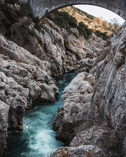 Scenic view of waterfall