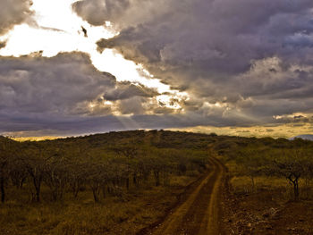 Scenic view of landscape against sky during sunset