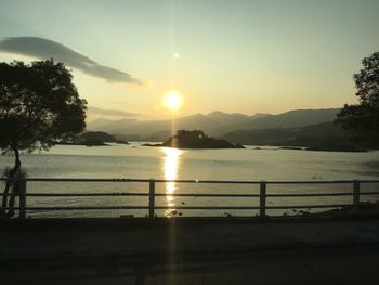 Scenic view of sunset over sea