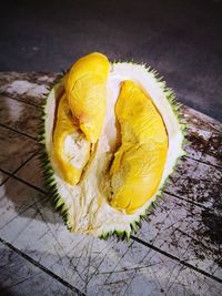 High angle view of lemon on table