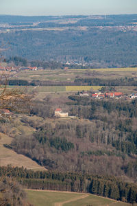 High angle view of landscape against sky