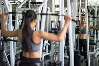 Man exercising in gym