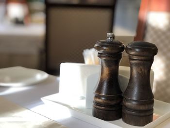 Close-up of tea served on table in restaurant