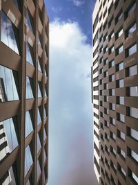 Low angle view of modern building against sky
