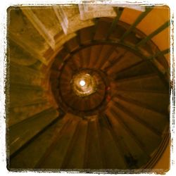 Low angle view of spiral staircase