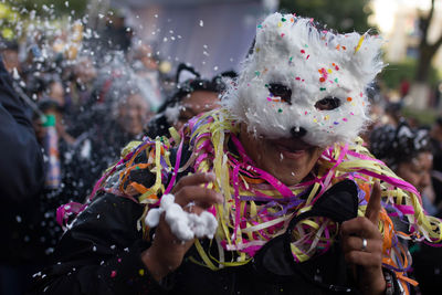 Portrait of man wearing mask during traditional festival