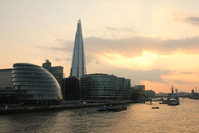 View of river thames and the shard from tower bridge