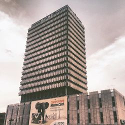 Low angle view of modern building against sky