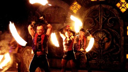 Close-up of lit candles