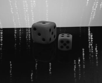 Close-up of objects on table