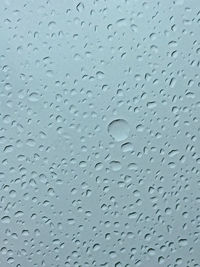 Close-up of water drops on window