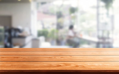 Close-up of empty wooden table