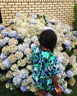 Boy and flowers