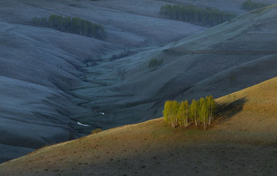 High angle view of land