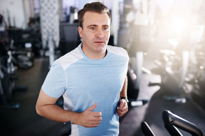 Man exercising at gym