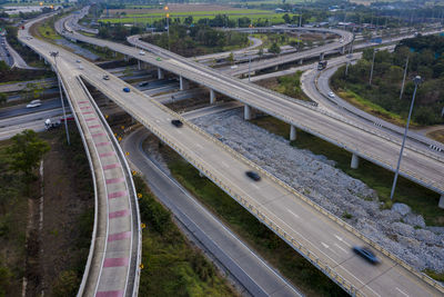 High angle view of elevated road