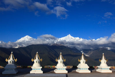 Low angle view of mountains against sky