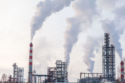 Smoke from chimneys at the factory