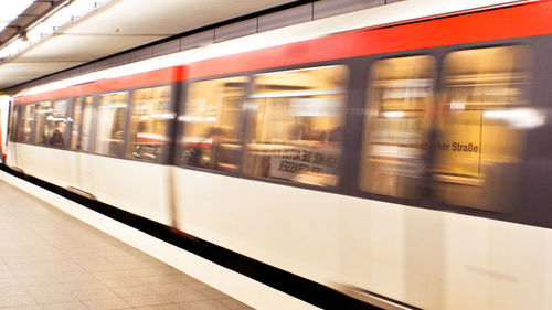 Train at railroad station platform